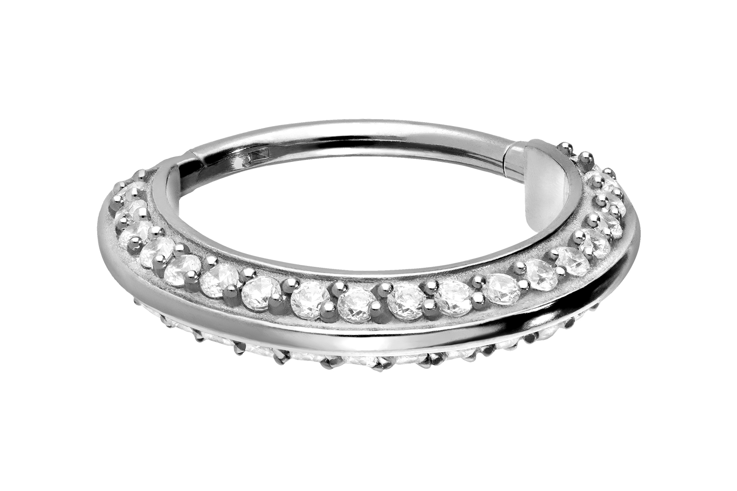 Chirurgenstahl Segmentring Clicker Piercing KRISTALLE BEIDSEITIG ++SALE++